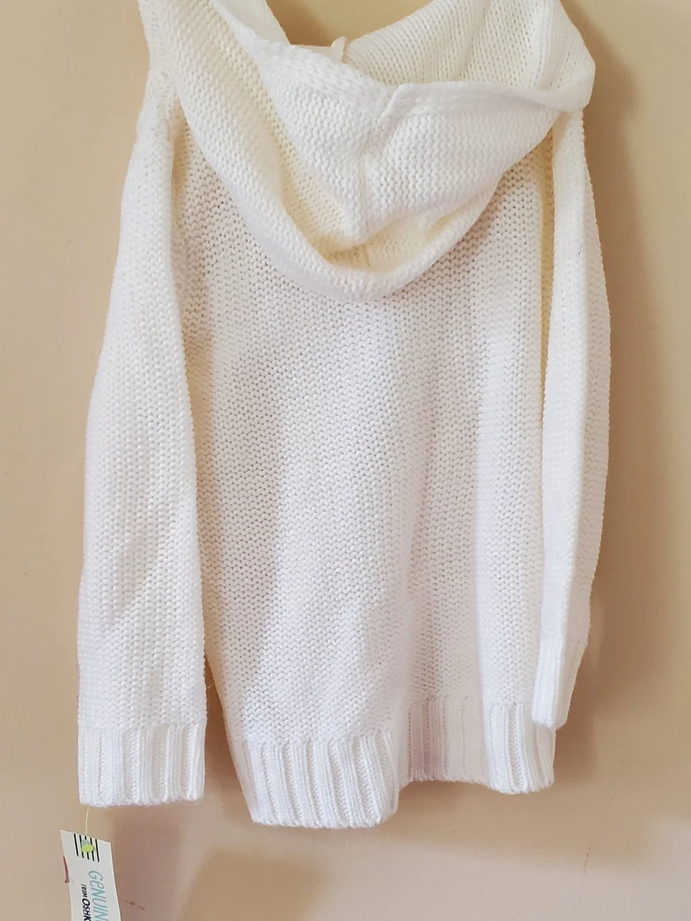 NwT OshKosh B'gosh Cream Cable-Knit Hooded Cardigan with Toggle Closures 3T